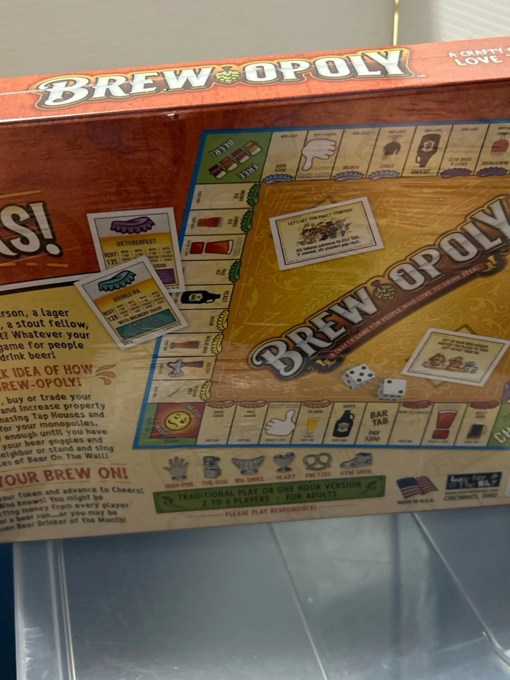 Brew-opoly Board Game for Kids - Yellow, Red, Brown